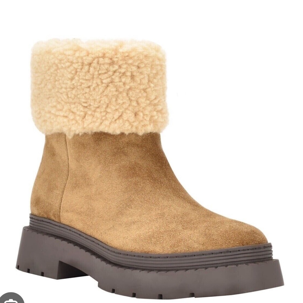 Marc Fisher Vina Suede Faux Fur Lined Winter & Snow Boots NEW
